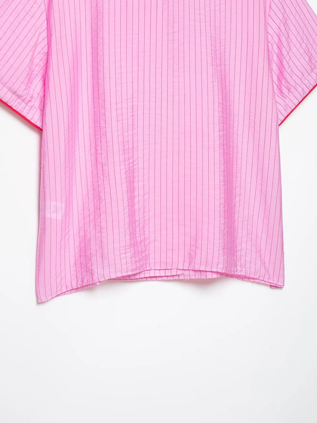 KONDALA Schickes gestreiftes rosa Freizeit-Mode-T-Shirt für Damen 2026 mit Schleife, Streetwear, Vintage, lockeres Hemd, Kurzarm, Urlaubs-Oberteil für Frauen – Detail 12