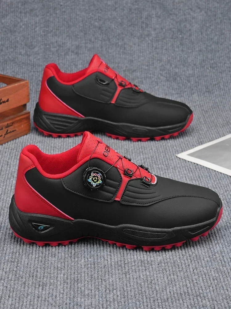 Herren-Golfschuhe ohne Spikes mit drehbarer Schnalle, rutschfeste Outdoor-Golftrainingsschuhe, bequeme, professionelle Golfschuhe. – Detail 10