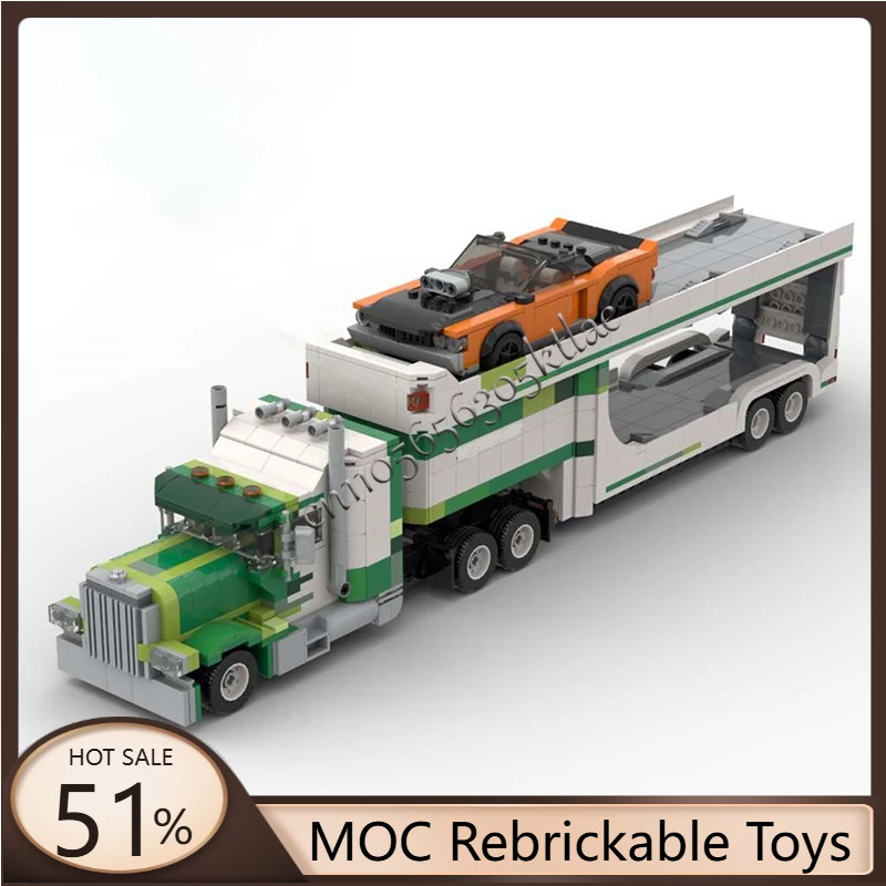 

1305 Parts MOC City Engineering Car Transporter Model Technology Building Block Creative Children Toy Birthday Christmas Gift