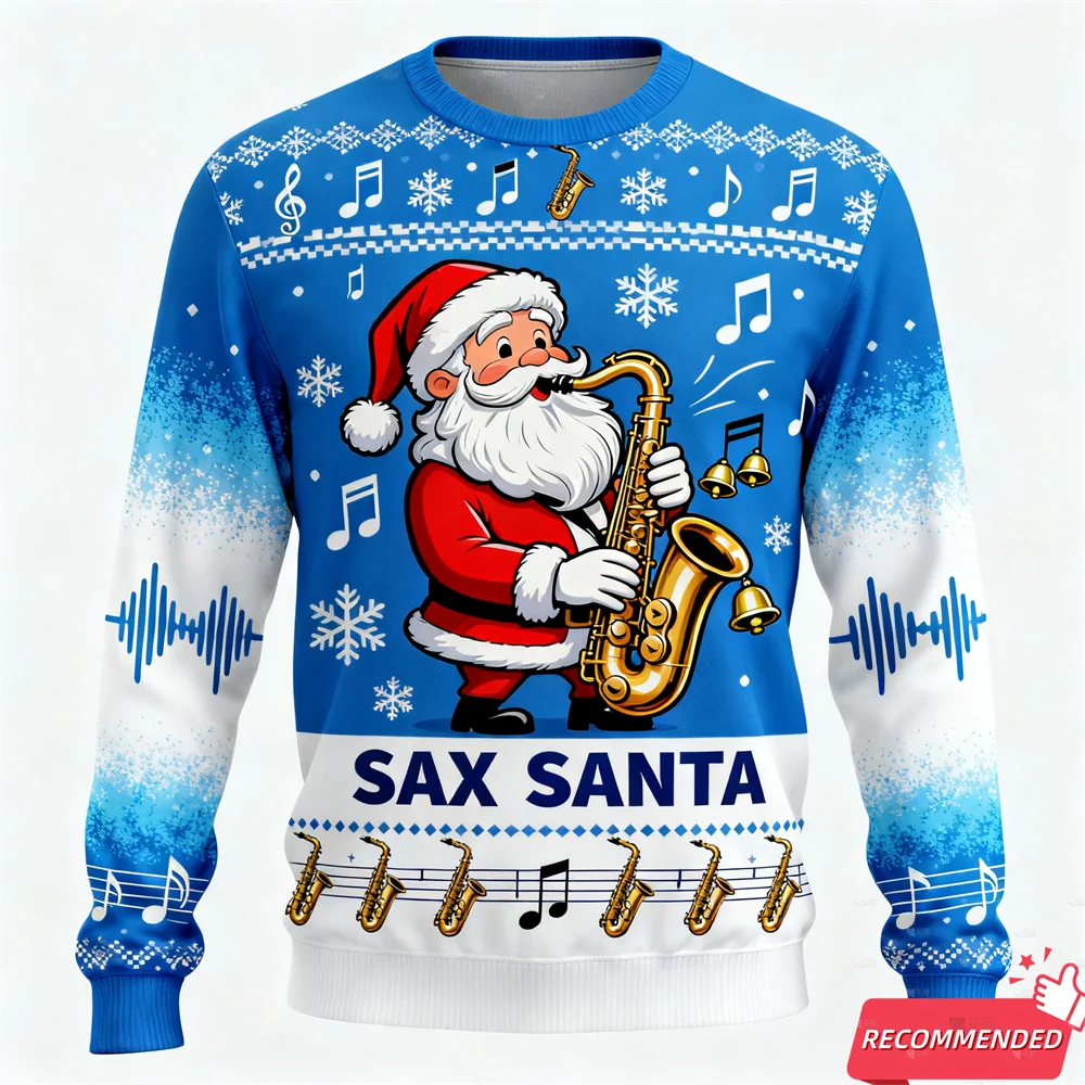 Crazy Animals Christmas Ugly Sweatshirt Squirrel Ninja 3D Print Xmas Festival Party O-neck Ugly Sweater Santa Graphic Pullovers