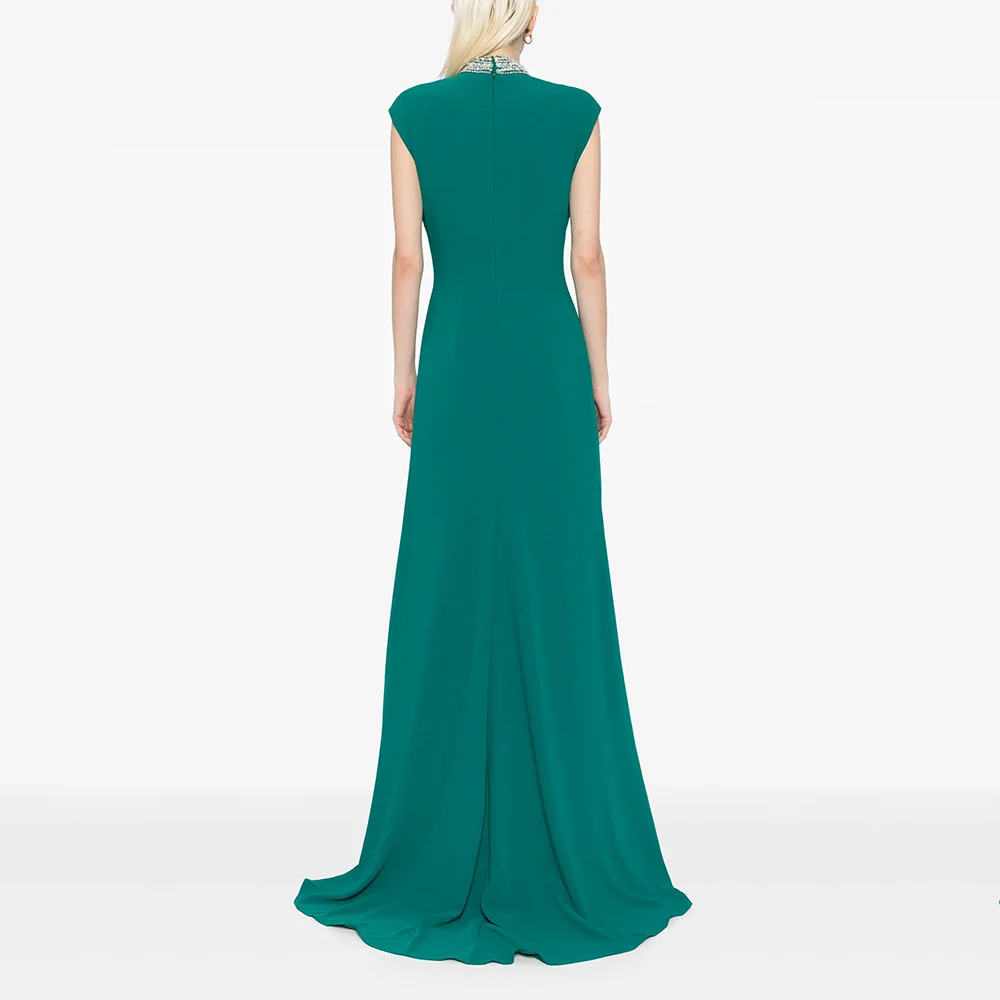 Suknie wieczorowe z wysokim kołnierzem szyte na miarę, eleganckie suknie na formalne okazje, suknie balowe z kryształami, suknie balowe do ziemi, kolekcja 2025