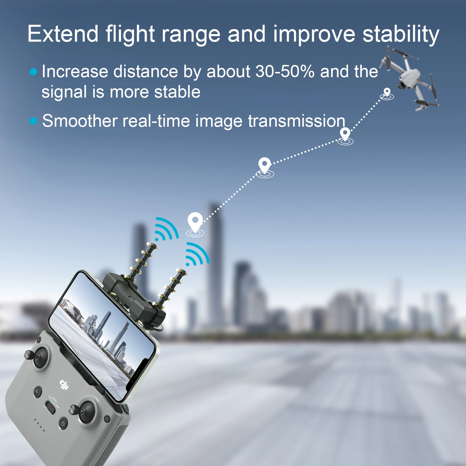 Amplificador de señal de 5,8 Ghz, Antena Yagi-Uda para DJI RC-N1/2, Control remoto, extensor de rango, accesorios