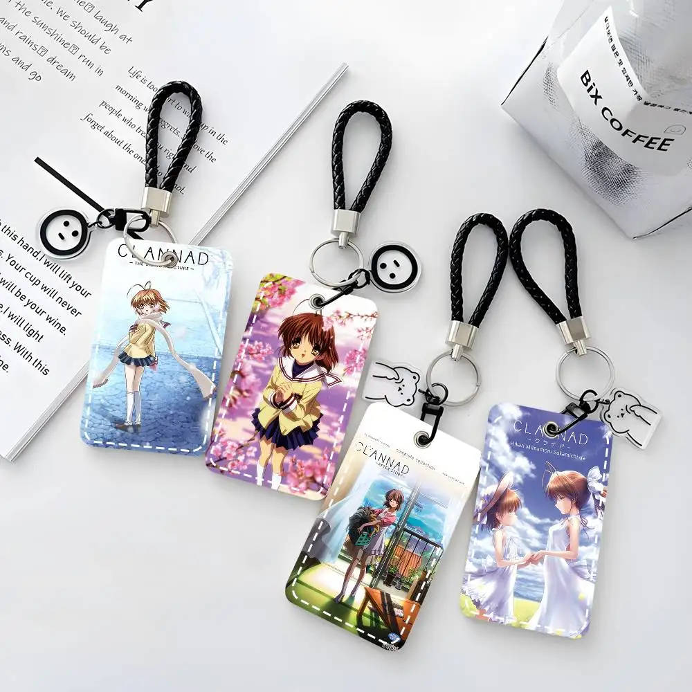 

1 шт., чехол для карты Clannad After Story, брелок для карт доступа, сумка для ключей, кольцо для ключей, кожаный держатель для карт, брелок для ключей, доступ