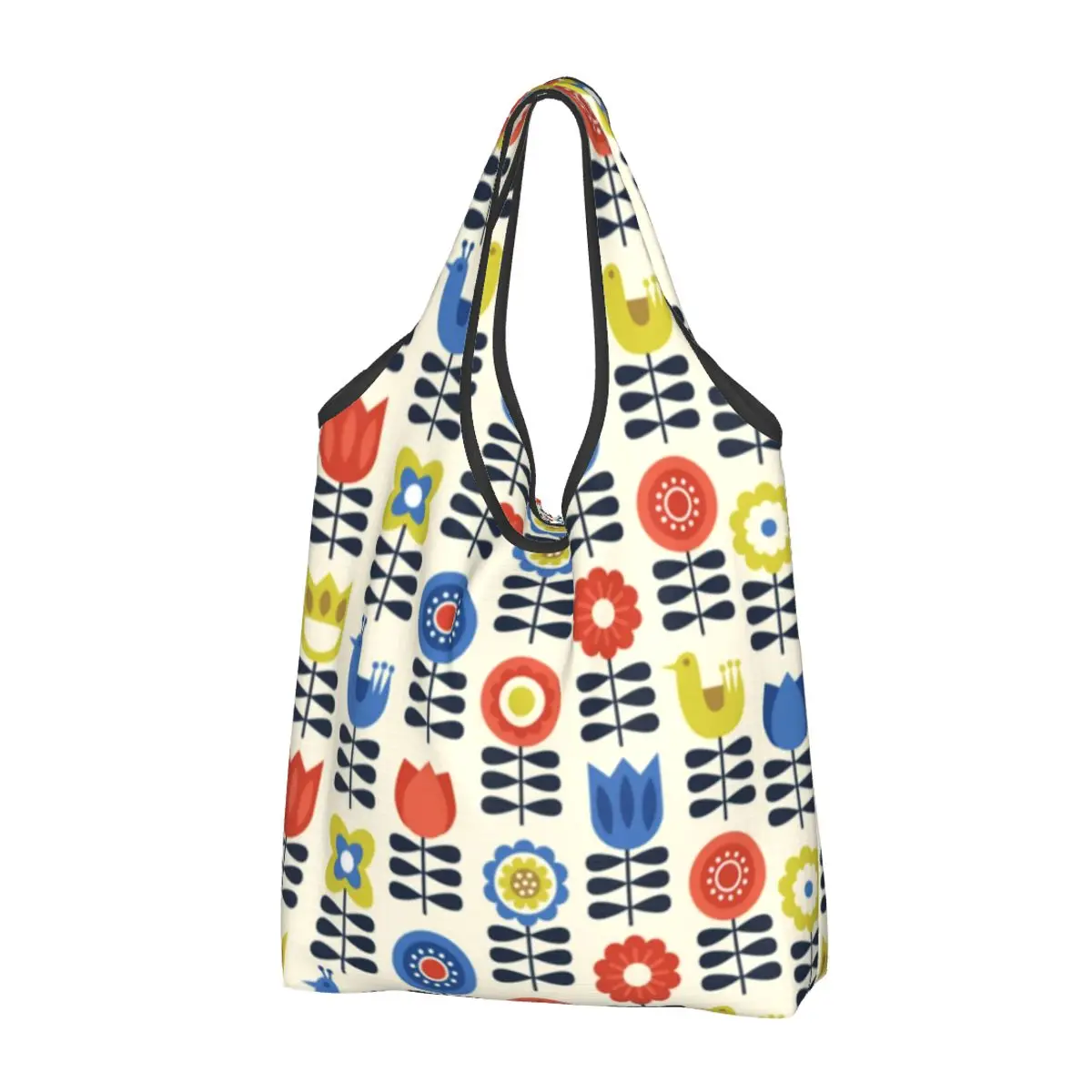 

Сумка-шоппер Orla Kiely для продуктов, винтажная вместительная портативная сумочка-тоут на ремне, скандинавский стиль, абстрактный дизайн