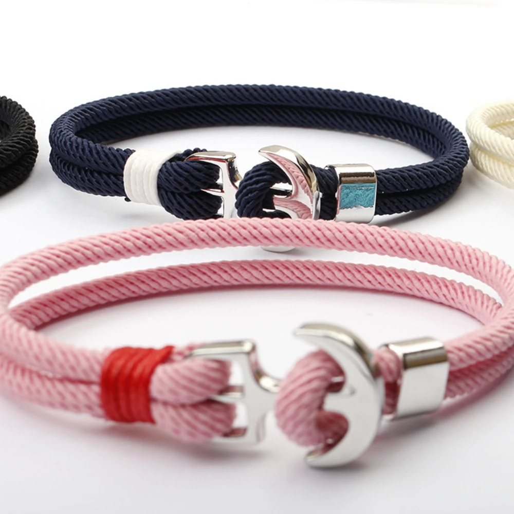 Creative Anchor Bracelet Men and Women Universal Double-layer Braided Thread Hand Rope Stacked and Versatile Gift Accessories