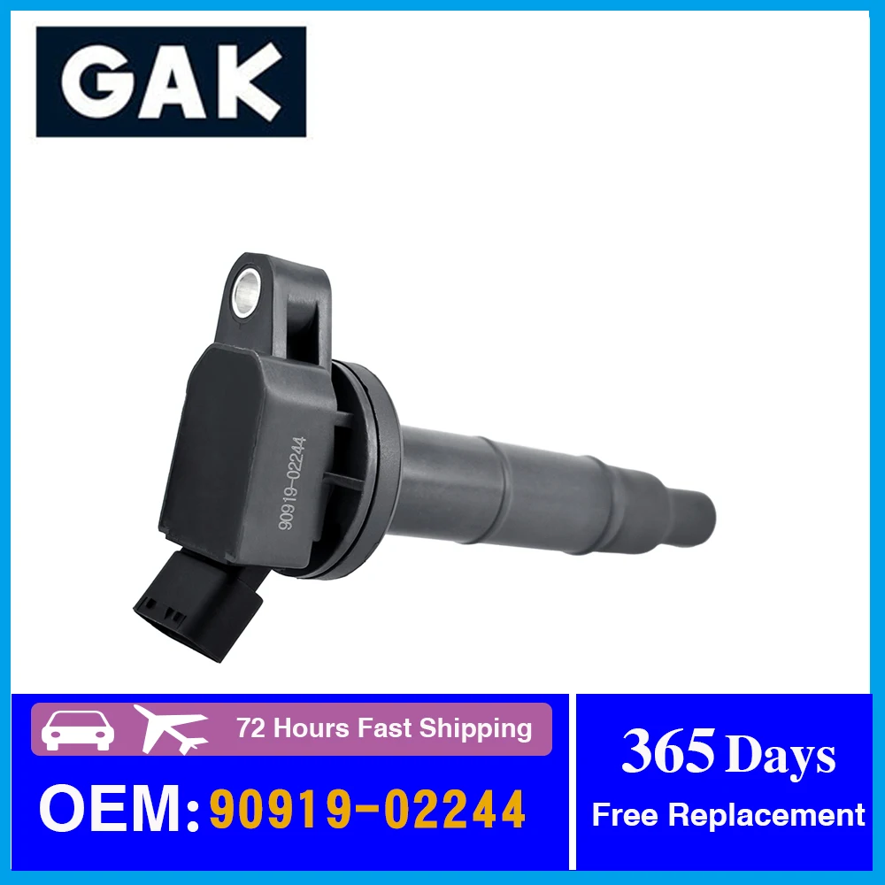 

GAK Ignition Pencil Coil 90919-02244 perfect quality NEW For Toyota Avensis RAV4 Camry Corolla ES240 ES350 90919-02243 909190224