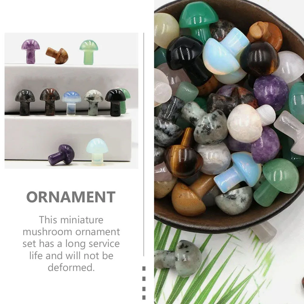 

4Pcs Mushroom Decors Crystal Stone Miniature Garden Ornament Set DIY Landscape Decorations for Yard Home Decor Gardening