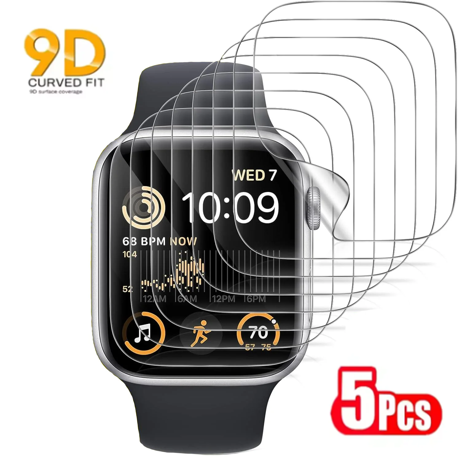 5PCS Protective Film for Apple Watch Screen Protector 49mm Accessories 44mm 40mm 45mm 41mm Series 10 42mm 46mm 9 8 7 Se Ultra 2