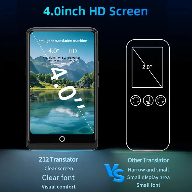 جهاز ترجمة الذكاء الاصطناعي الدردشة GPT في الوقت الحقيقي مترجم نص الصوت الصوتي الذكي 139 لغة 17 غير متصل Z12 ترجمة محمولة