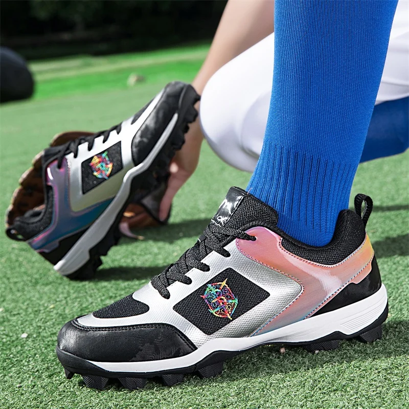 Men's American Baseball Shoes, Professional Softball Sports Shoes, Anti Slip Outdoor Nail Shoes, Baseball Training Shoes