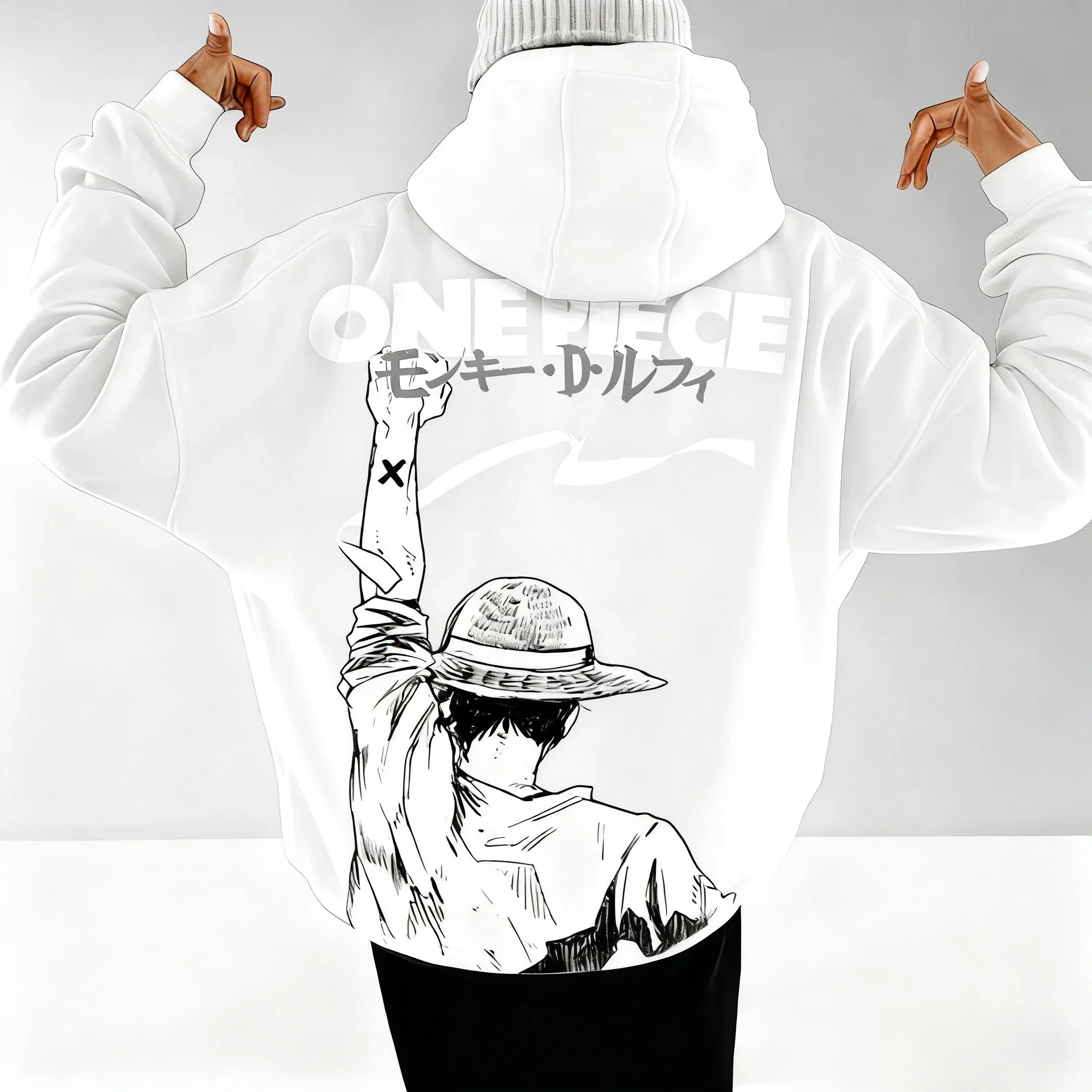 

ONE PIECE Anime Luffy Printed Hoodie Men's and Women's Spring/Summer New Street Hip Hop Casual Loose Parent Child Top