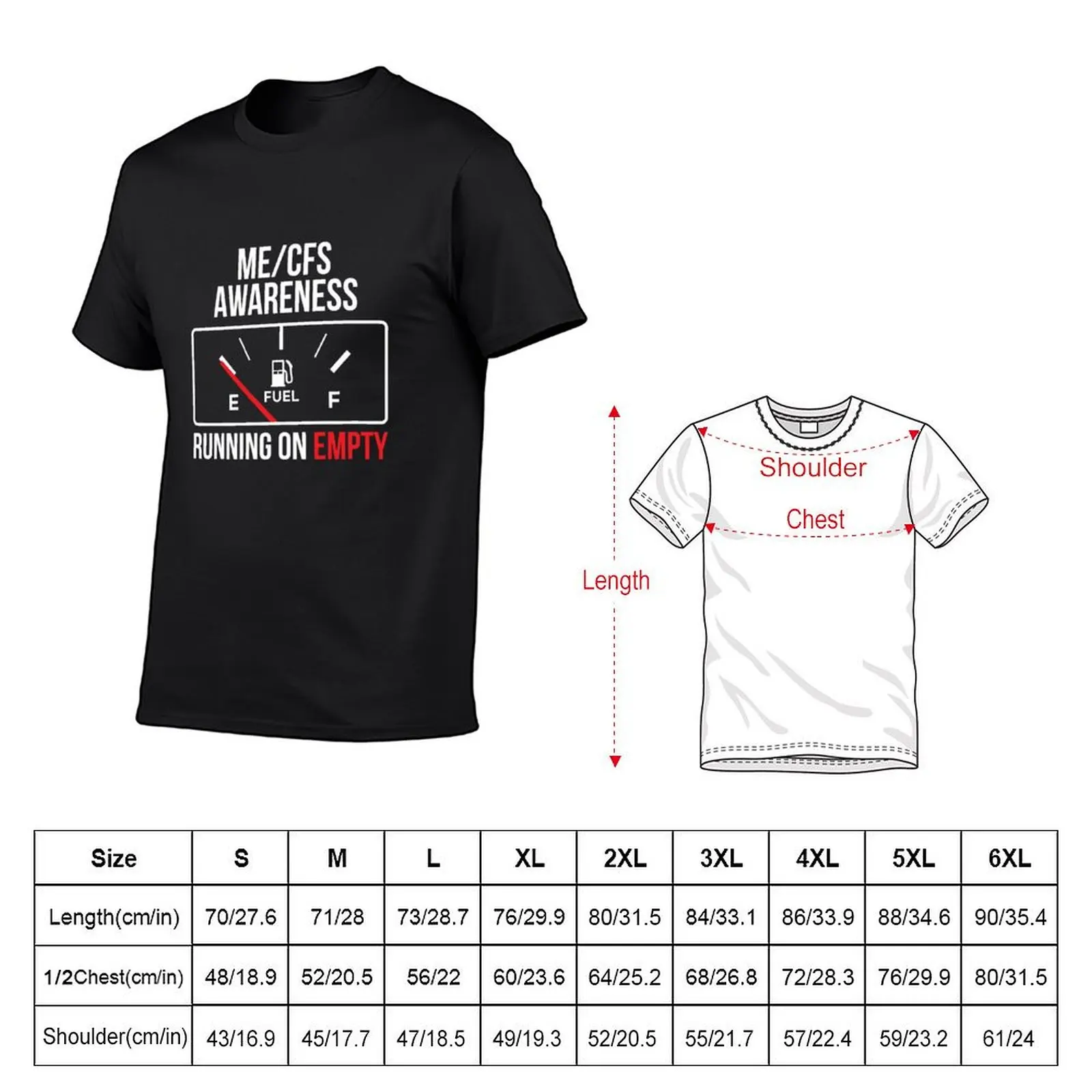 ME/CFS Awareness - Running On Empty - White Letters T-shirt blanks cute tops tees tshirts for men