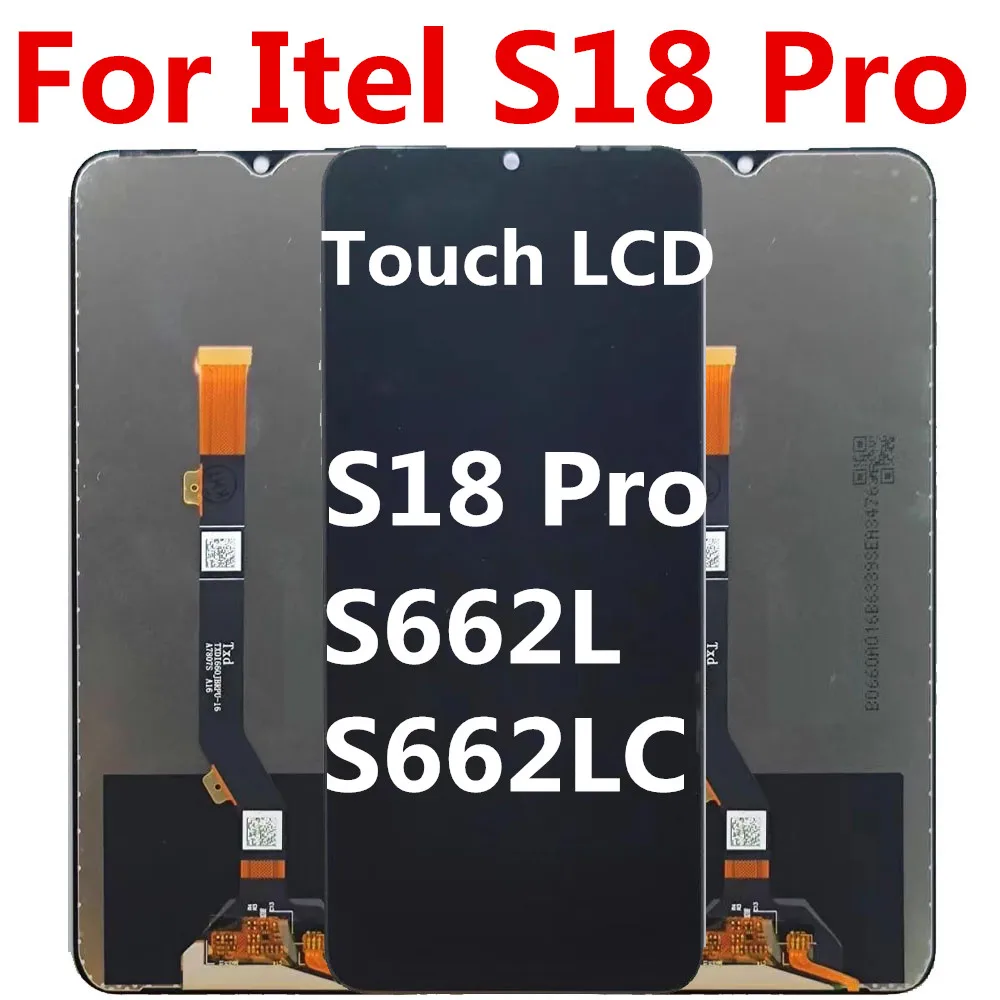 Black 6.6 Inch For Itel S18 Pro S662L LCD Display Touch Screen Digitizer Panel Assembly Replacement