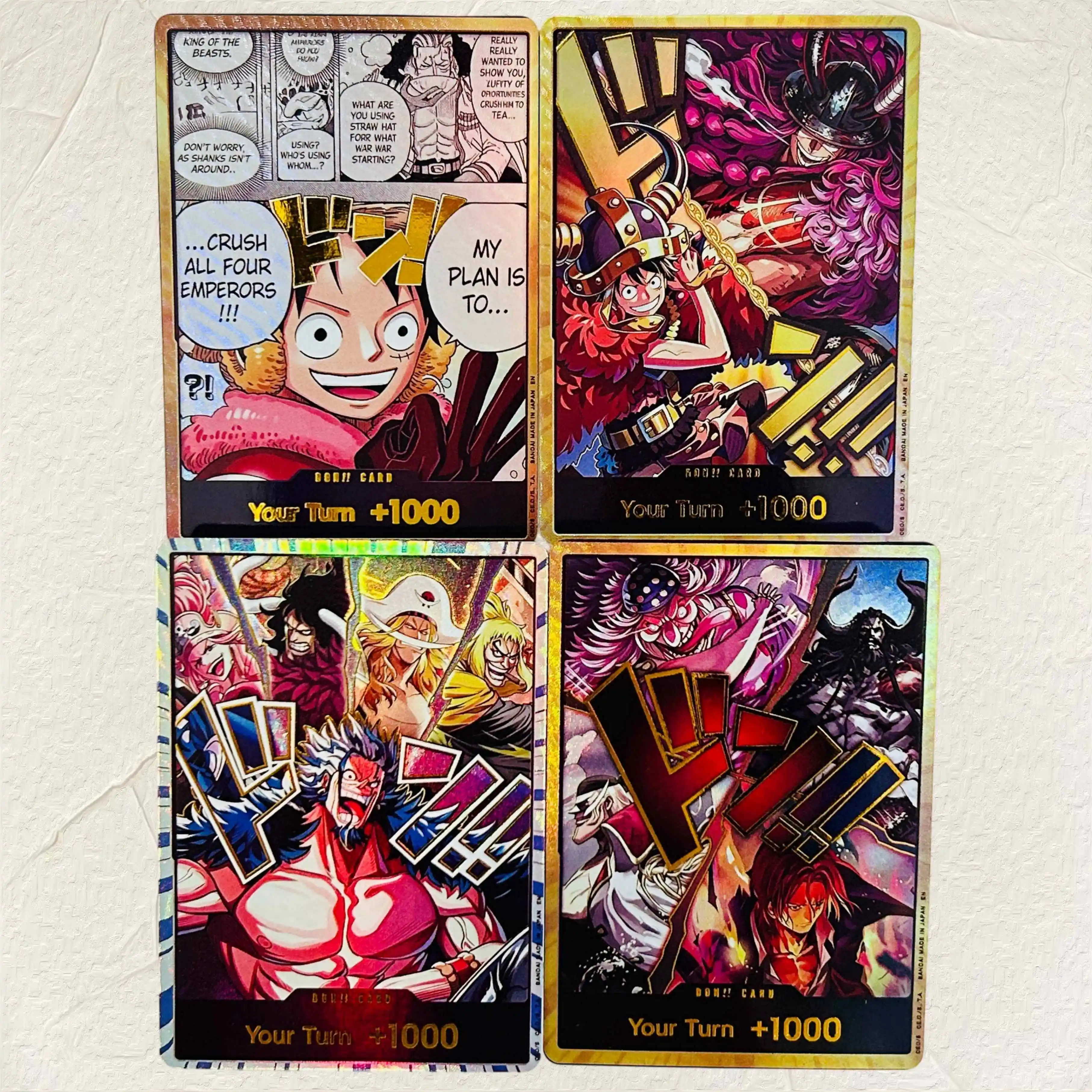 DIY One Piece Don Kaido Whitebeard Roger English Version Collectible Grade Foil Texture Cards Premium Anime Collection Cards view 5