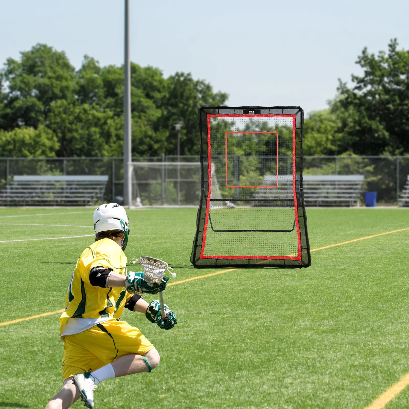 Lacrosse Rebounder للفناء الخلفي، شبكة خلفية للكرة الطائرة مقاس 5 × 7 أقدام، تدريب إرجاع البيسبول على إرجاع البيسبول