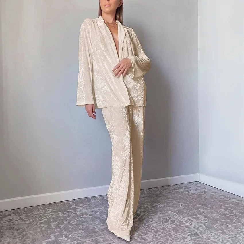 Thermal, Pajamas, Long-sleeved Trousers, Two-piece Set, Thermal Thickened, Velvet Loungewear