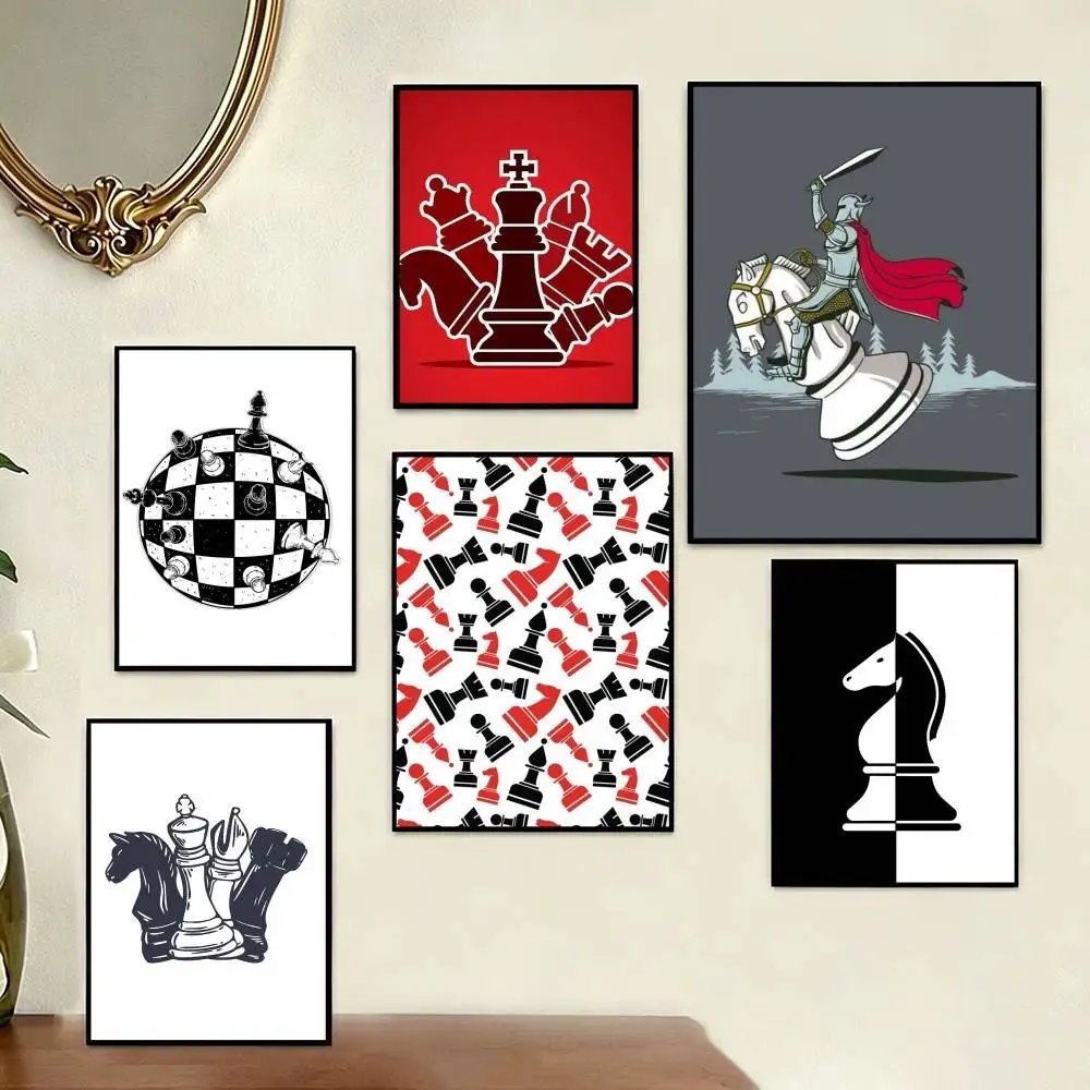 Chess Board   Poster Perfect Space Sticker Self Adhesive for Office Home Theater Wall Art Decor Fancy Gift