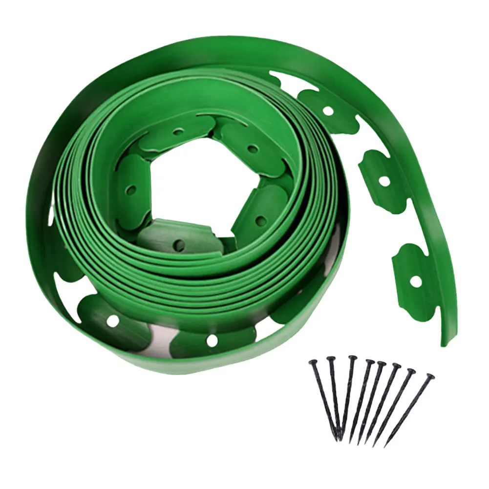 

5/10M Garden Edging with Spikes Landscape Edging No Dig Flexible Lawn Edging Kit for Yard Flower Bed