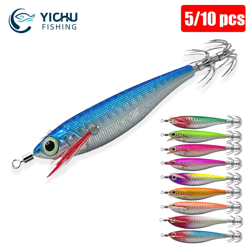 10 سنتيمتر الليزر الأفقي الخشب الروبيان إغراء الاصطناعي الصيد إغراء الأخطبوط الحبار هوك الصيد الملحقات