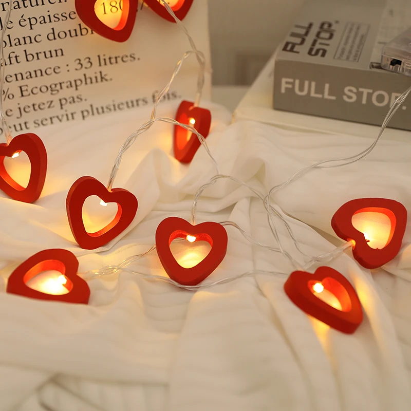 

1.5M 10 LED Love Heart String Light Valentine's Day Fairy Lights Garland Battery Operated Lamp Wedding Party Decoration Supplies