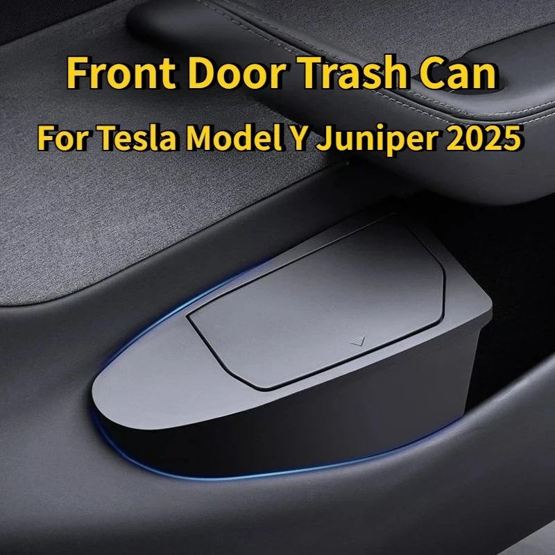 For Tesla Model YL/Y Juniper 2026 Front Door Storage Trash Can Car Door Storage Box Multi Functional Storage Box Car Accessories