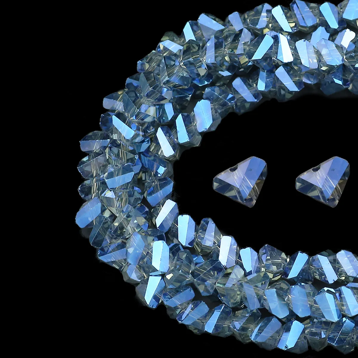 4/6/8mm Holz Blau Dreieck Österreichischen Kristall Glas Spacer Lose Perlen Für Schmuck DIY Ohrringe Armbänder anhänger Zubehör