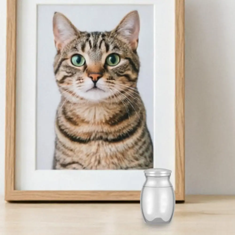 Pet Ash Container Stainless Steel Mini Pet Urn Bird Pattern Ash Holder Jar Decorative Cremation Urn for Cats Dogs Keepsake