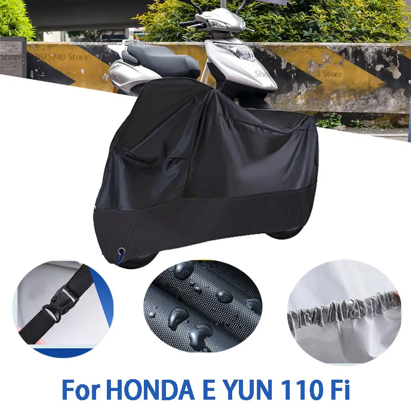 

Полные чехлы для мотоциклов для HONDA E YUN 110 Fi, автомобильные чехлы на открытом воздухе, защита от солнца, пыли, без ушей, утолщенные оксфордские чехлы, аксессуары