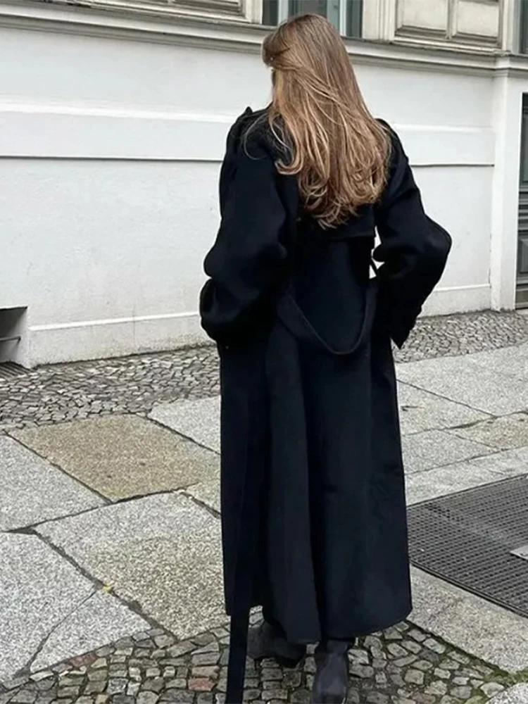 Manteau Trench Femme En Laine - Double Boutonnage Long, Manches Longues - Chaud Et élégant Pour Automne-hiver - Polyester