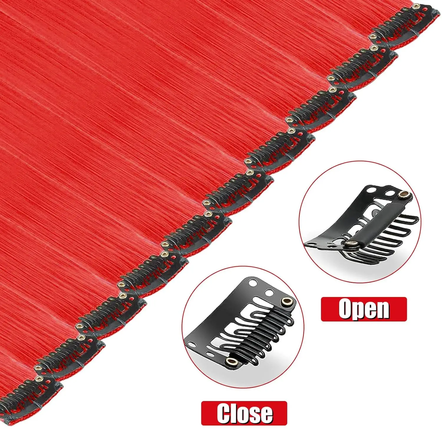 6/12 قطعة مشبك وصلات الشعر، 22 بوصة وصلات شعر ملونة يسلط الضوء على قطع الشعر الاصطناعية الطويلة المستقيمة للفتيات Cospla #3