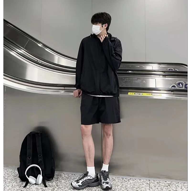 

Мужские летние тонкие спортивные брюки Cleanfit Bla из ледяного шелка, быстросохнущие, американского кроя, прямые, до колена, длиной 5/4