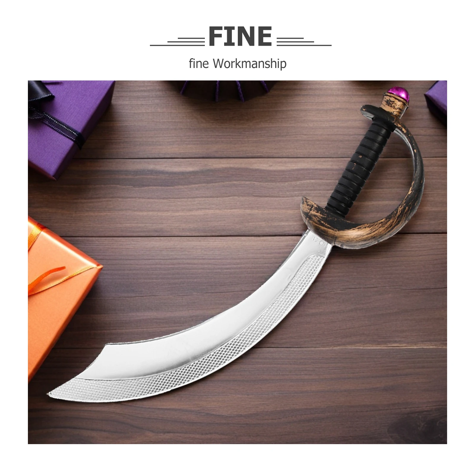 2 Stück Piratenschwert-Requisite für Halloween-Kostümparty, Cosplay-Zubehör, ideale Bühnenaufführung und Geburtstagsfeier-Dekoration