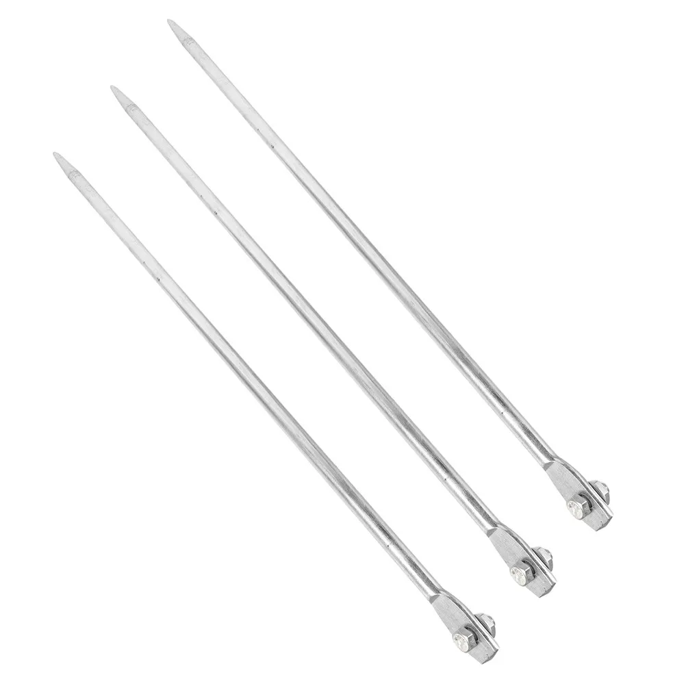 3Pcs Electrical Ground Rod Galvanized Iron Grounding Rod for Safety Outdoor Use Electrical Rods Ground Pole Kit
