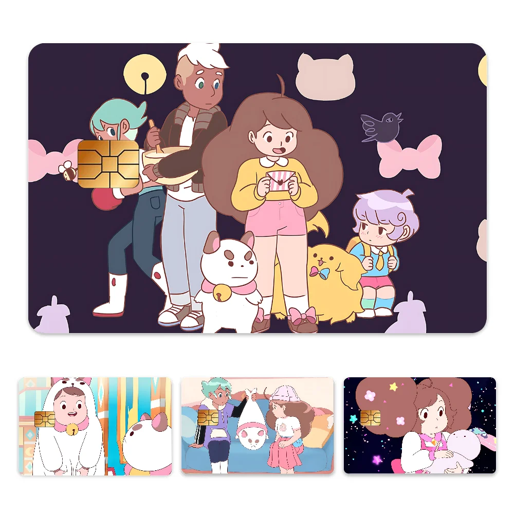 Biene und Puppycat Anime Aufkleber Cartoon dekorative kleine wasserdichte Chip 4PCS Karte Aufkleber neue Anti-Kratzer