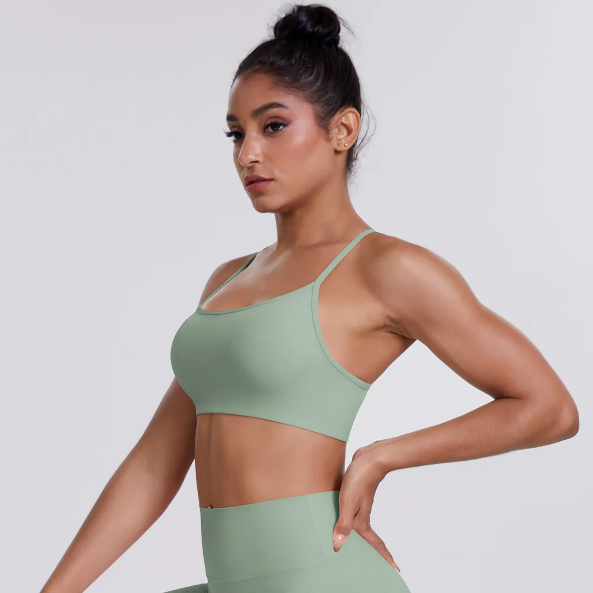 النساء اليوغا الصدرية اللياقة البدنية المحاصيل الأعلى للصدمات حمالات الصدر الرياضية بلون النايلون اليوغا الصدرية رياضة المحاصيل القمم المرأة تنفس الرياضة #2