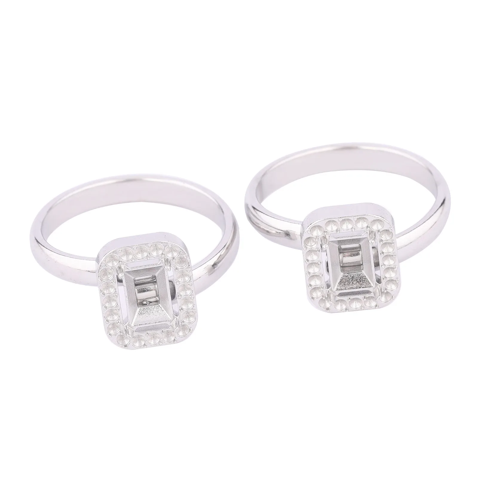 

10pcs Stainless Steel Adjustable Ring Base Settings For 3x6mm Crystal Stones Diy Bezel Fingerring Blanks For Jewelry Making