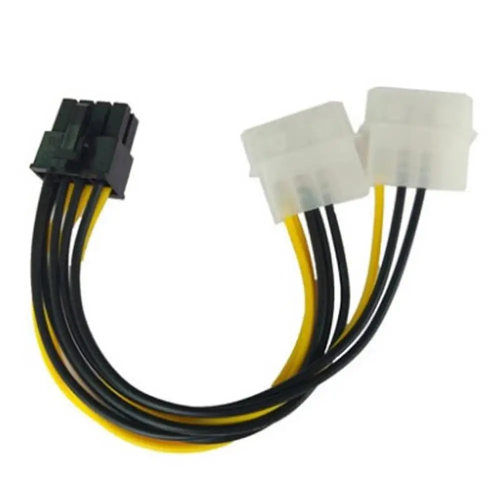  To Dual 4Pin Female Video Card Power Cord Y Shape PCI Express To Dual 4 Pin Molex Graphics Card Power Cable Adapter