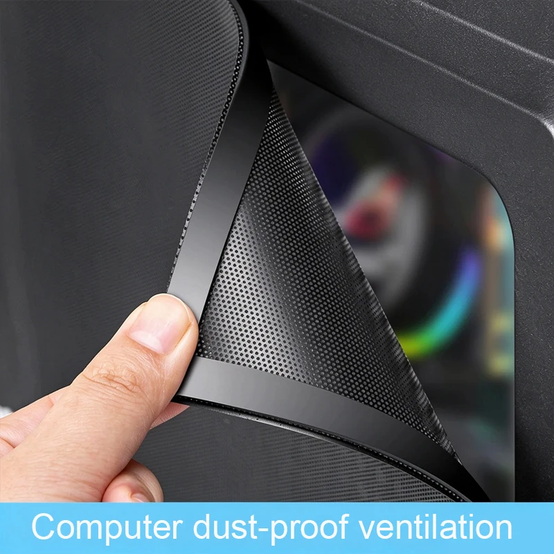 Magnetic Suction Dustproof Mesh Side Panel Cover for Desktop Computer Host Ventilation Heat Dissipation Chassis PVC Material