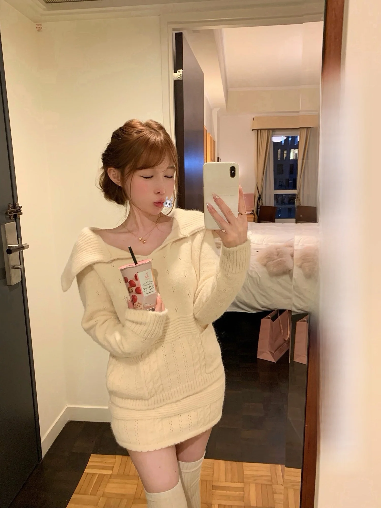 

Вязаный шерстяной свитер и юбка Lukira: женский осенне-зимний модный комплект из двух предметов, теплый, уютный, повседневный стиль для женщин