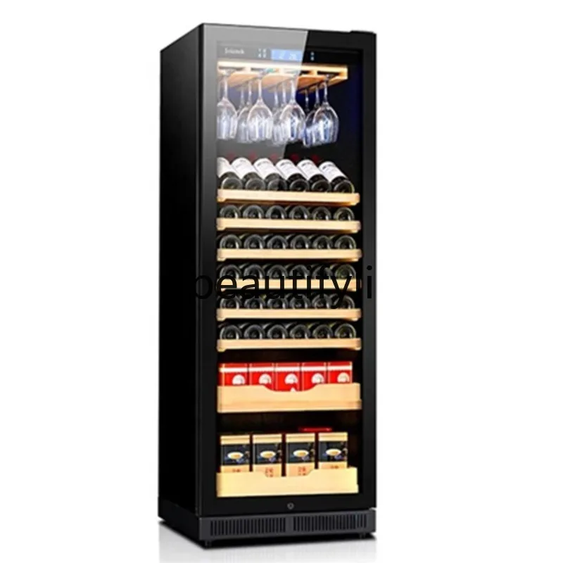 

168 Constant Temperature and Humidity Wine Cabinet Vertical Refrigerated Fridge Hanging Cup Commercial Wine Cabinet