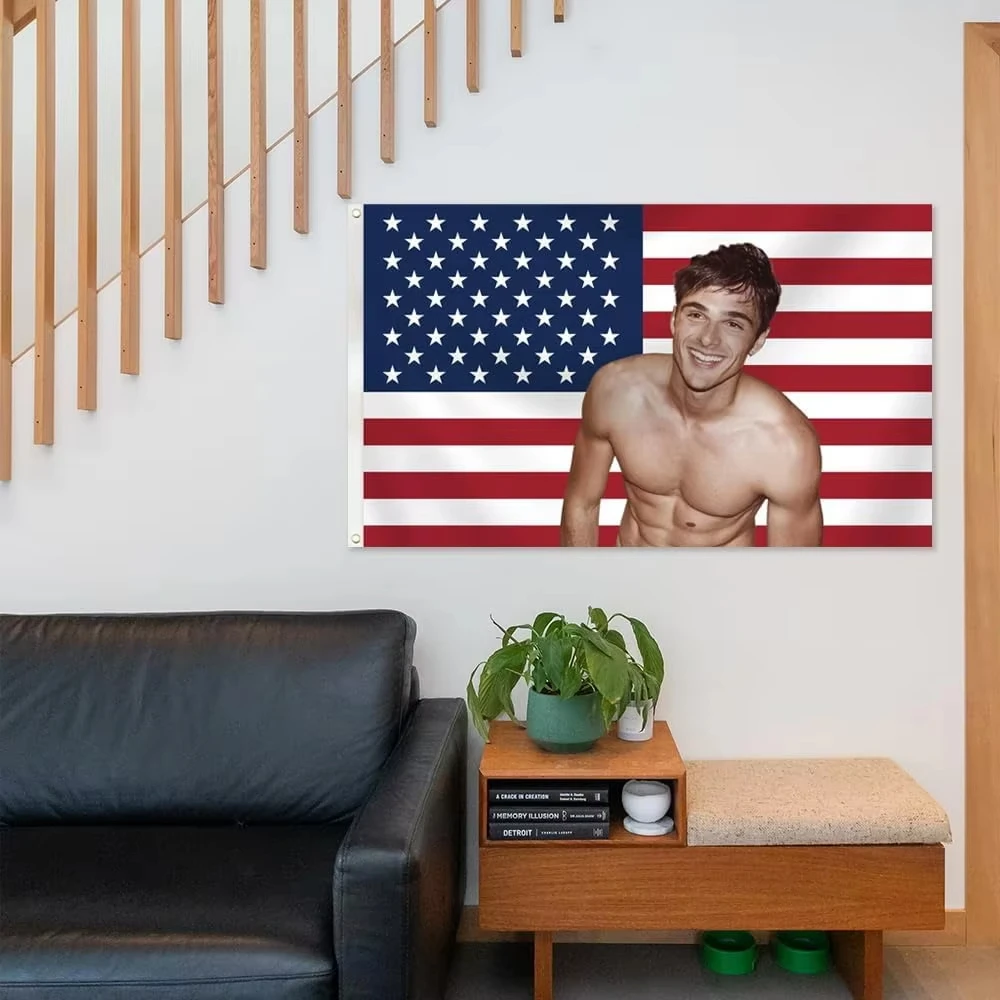 Jacob Elordi American Flag Fascinating Appreciation for Wall Poster College Dorm Or Home Bedroom 3*5FT Durable Polyerter