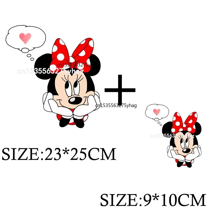 Minnie Mouse Patches for Clothing Iron on Patch Heat Transfer Clothes Girls Stickers Appliques DIY Iron on For Women Appliqued