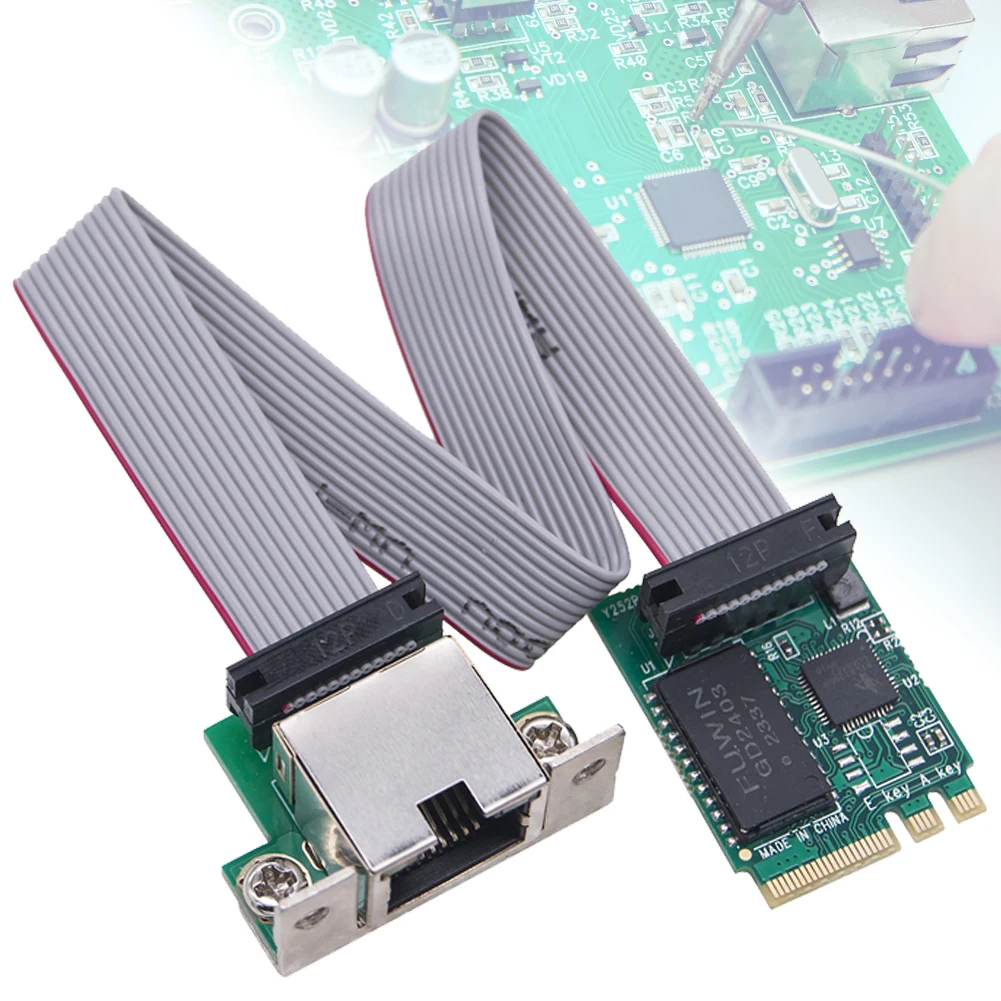 2.5G M.2 A + E إلى بطاقة جيجابت إيثرنت منفذ واحد RJ45 M.2 A + E مفتاح إيثرنت بطاقة الشبكة المحلية بطاقة شبكة PCIE صغيرة