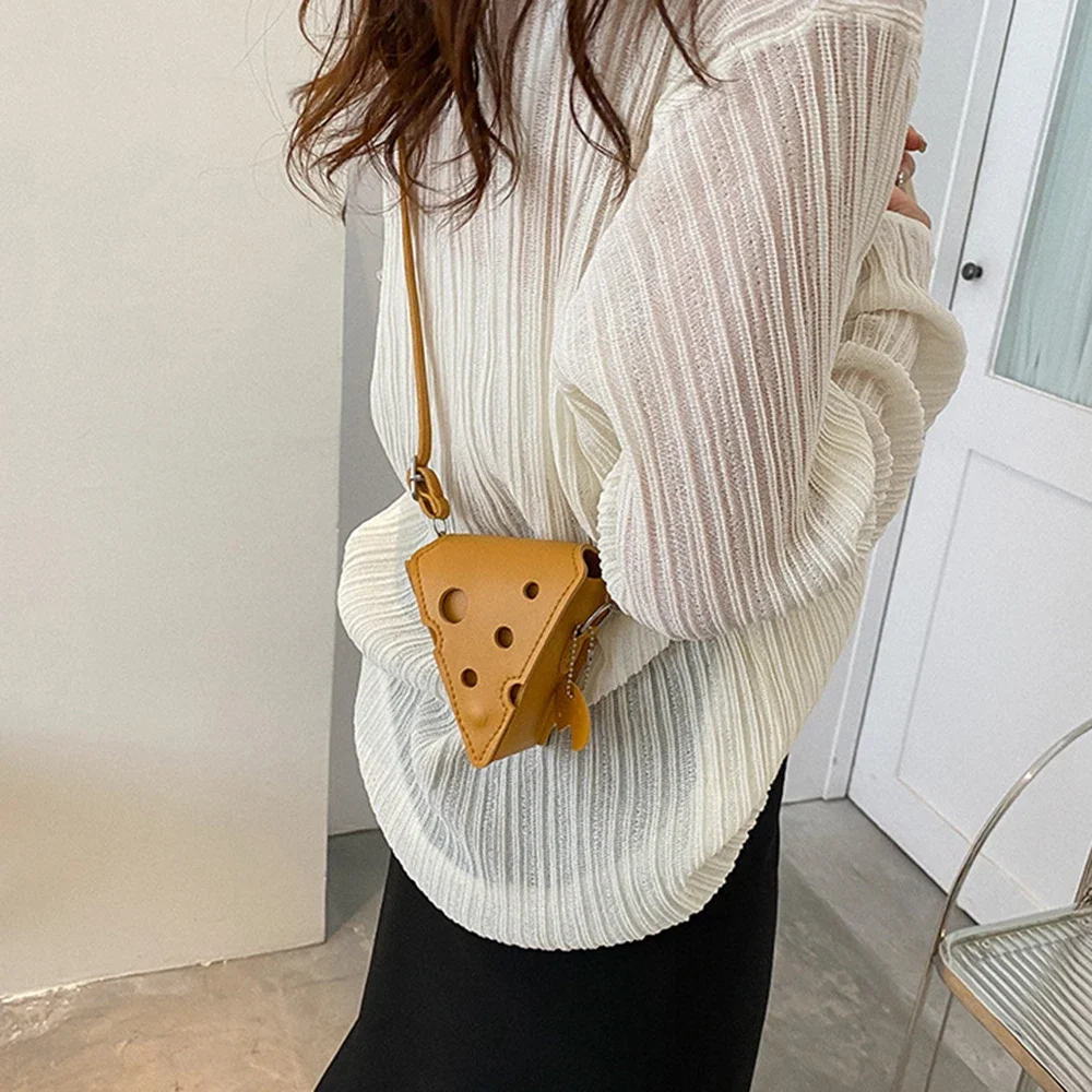 Cheese Shaped Mini Bags For Women 2023 New Cute Earphone Lipstick Purses And Handbags Female Small Crossbody Shoulder Bag