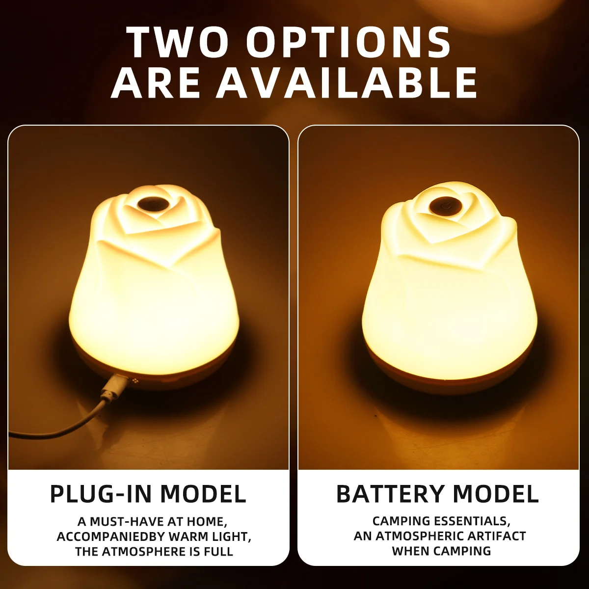 Цветок розы USB 5 В светодиодный ночник с регулируемой яркостью 3 цвета сенсорная лампа теплый белый для спальни детская спальня украшение рабочего стола