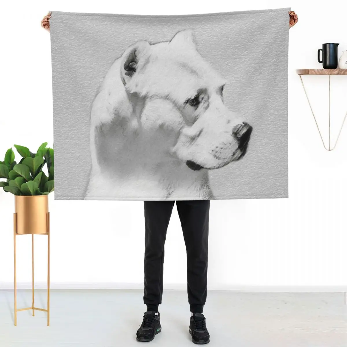 

Dogo Argentino Throw Blanket Flannel Fleece Soft Warm Throw Blanket