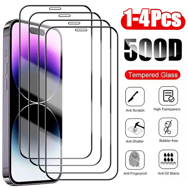 

Full Cover Tempered Glass For iPhone 16 Pro 13 11 12 14 15 Pro Max Screen Protector For iPhone SE 2022 2020 XR XS X 6 7 8 Plus