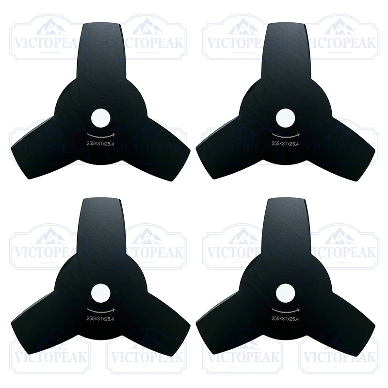

4 Pieces Grass Cutter Blade Quenched 3 Teeth 255mm Brushcutter Accessories Trimmer Garden Gardening Tools