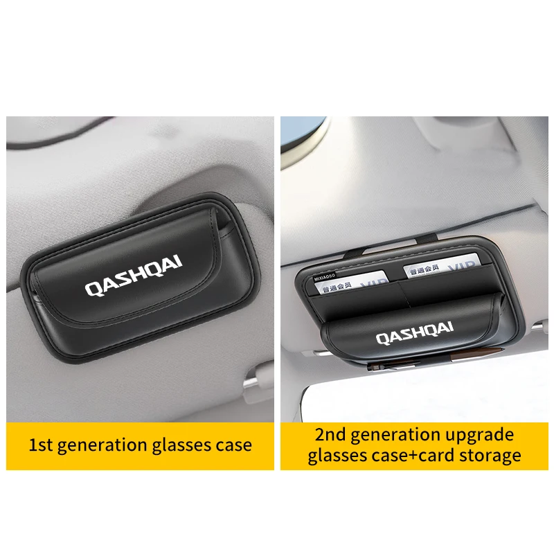 For Nissan Qashqai J10 J11 Car Sunshade Multifunctional Storage Bag Car Glasses Clip Card Bag Ticket Receipt Storage Bag