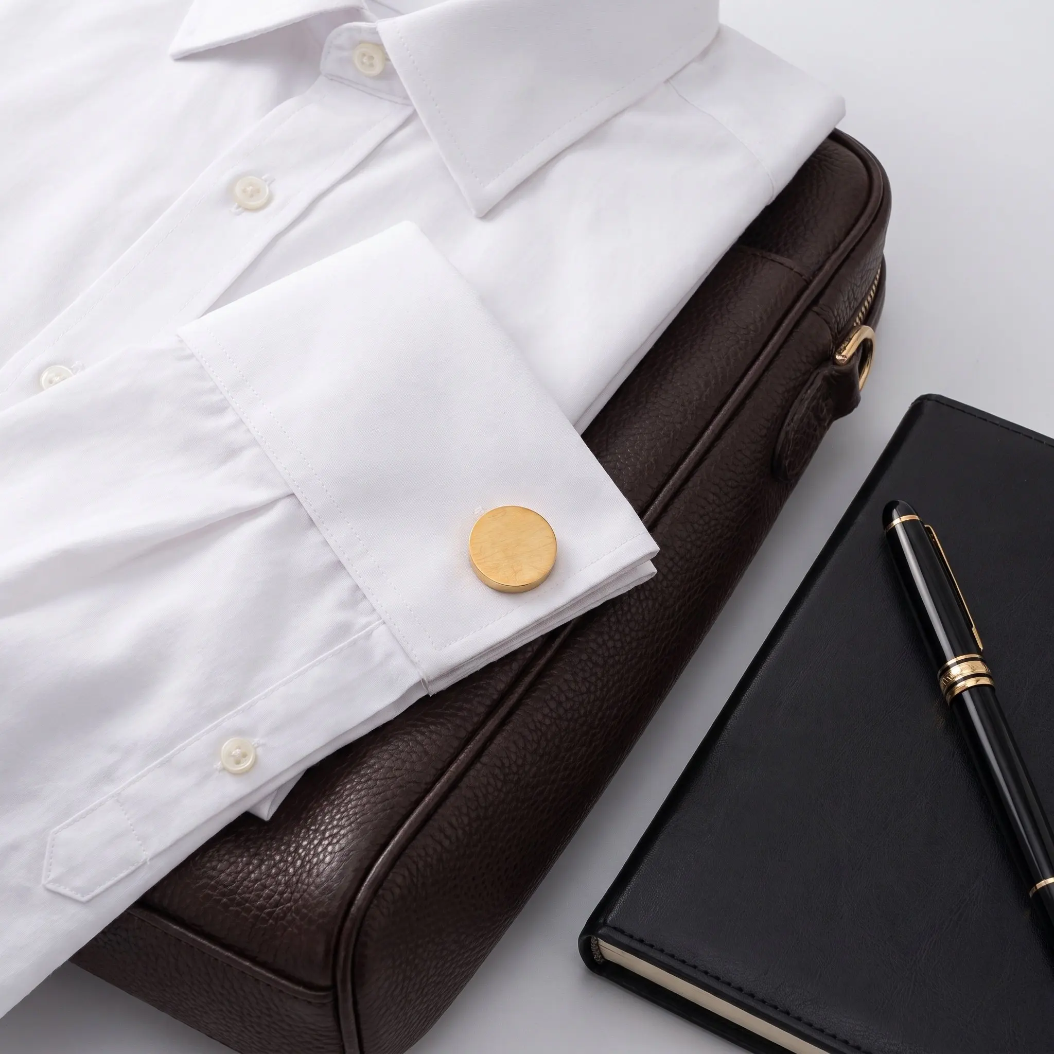 2 Pcs Classic Gold Cufflinks Birthday for Men French Formal Tuxedo Elegant Gift Anniversary
